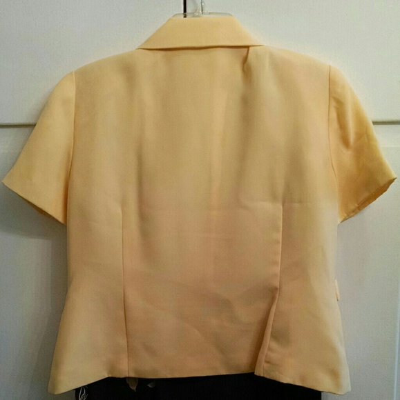 Yellow & Black Short Sleeve Jacket and Dress Set - Picture 5 of 8